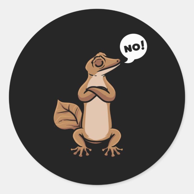 Adesivo Redondo Geckos Forragados De Folha-Tail Gecko (Frente)