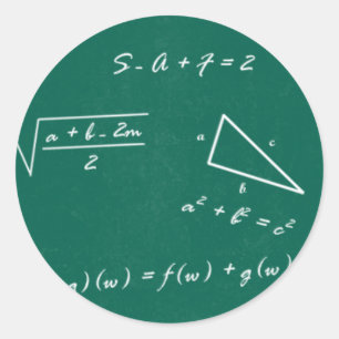 Adesivo Redondo geek de álgebra professor de matemática