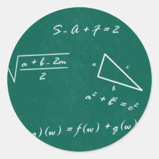 Adesivo Redondo geek de álgebra professor de matemática