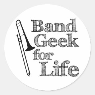 Adesivo Redondo Geek de Banda Trombone