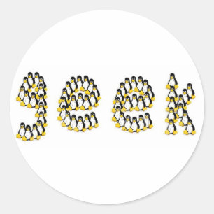 Adesivo Redondo Geek de Linux Tux