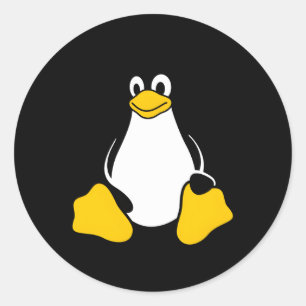 Adesivo Redondo Geek de Nerd de código aberto do Linux Tux Penguin
