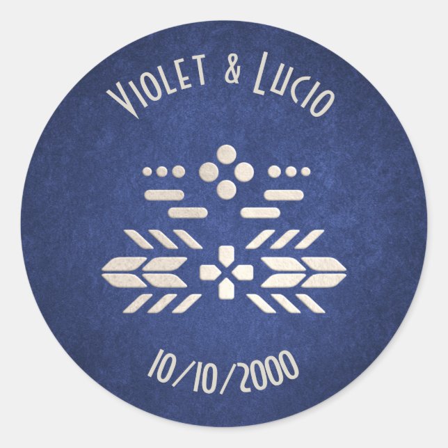 Adesivo Redondo Geek de Vídeo Casamento Azul (Frente)