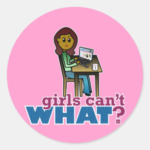 Adesivo Redondo Geek do computador - Escuro