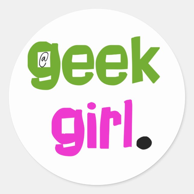 Adesivo Redondo Geek Girl (Frente)