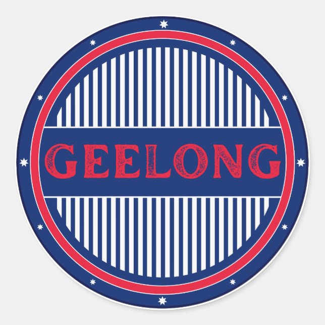 Adesivo Redondo Geelong City Pride Emblem – Australian Identity (Frente)