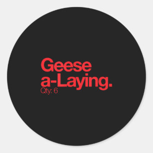 Adesivo Redondo Geese A Lay Q 6 Minimalista 12 Dias De Natal