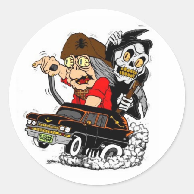 Adesivo Redondo Geezer Death Ride Sticker (Frente)