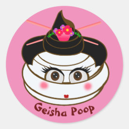 Adesivo Redondo Geisha Poop Emoji