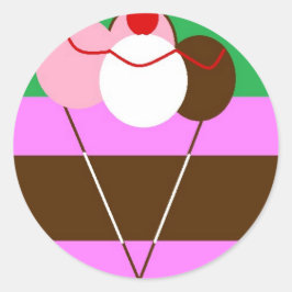 Adesivo Redondo gelado de choco-morango