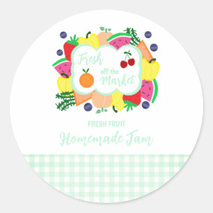 Adesivo Redondo Geléia Caseira para Chá de Noiva Fresca do Mercado