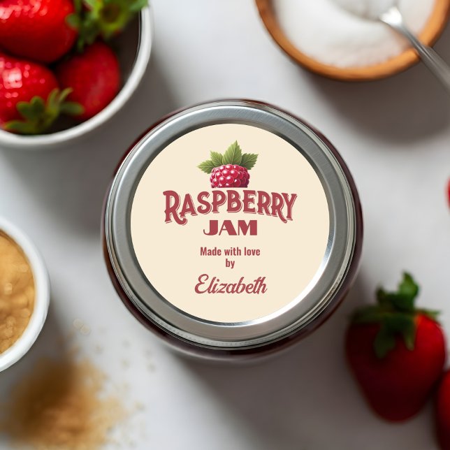 Adesivo Redondo Geléia de Framboesa (Criador carregado)