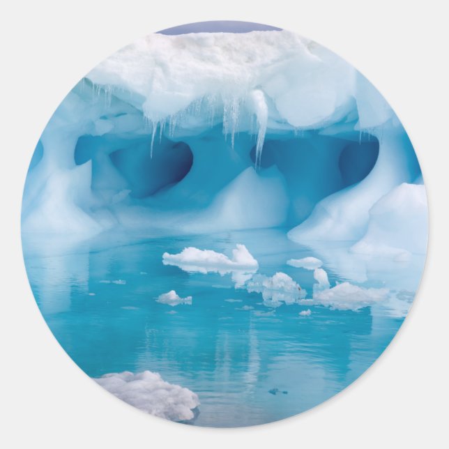 Adesivo Redondo Gelo na Antártica (Frente)