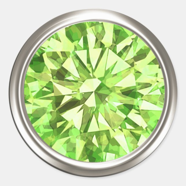 Adesivo Redondo Gem Peridot (Frente)