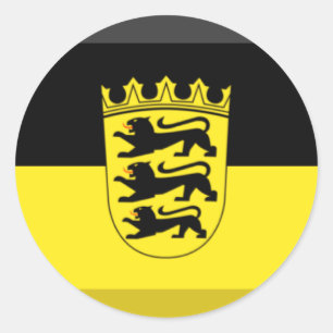 Adesivo Redondo Gema da bandeira de Baden-Wuerttemberg