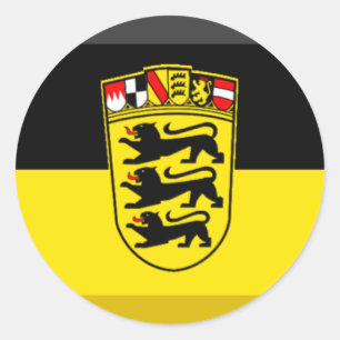 Adesivo Redondo Gema da bandeira de Baden-Wuerttemberg