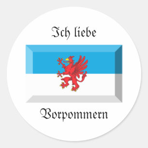 Adesivo Redondo Gema da bandeira de Vorpommern
