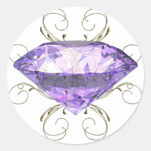 Adesivo Redondo Gema Violeta, Roxa
