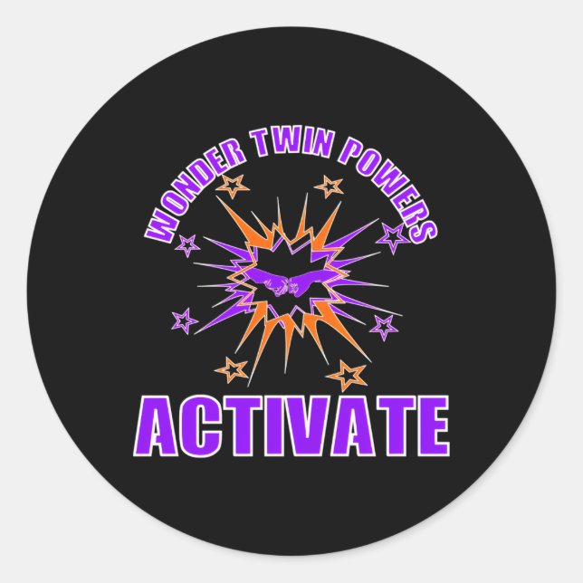 Adesivo Redondo Gêmeas Maravilhas Ativam Idênticas E Fraternas (Frente)