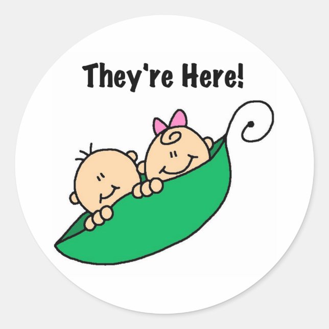 Adesivo Redondo Gêmeos Estão Aqui (Frente)