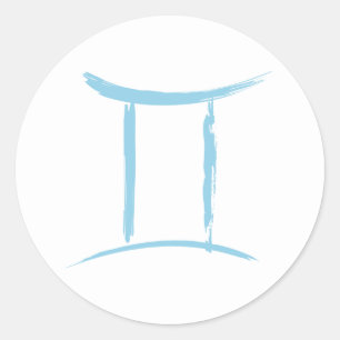Adesivo Redondo GÊMEOS Gêmeos Dualidade Signo do Zodíaco Astrologi