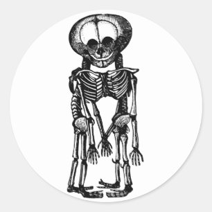 Adesivo Redondo gêmeos siameses esqueletos crianças anatomia arte