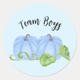 Adesivo Redondo Gemido de abóbora azul revela Team Boys