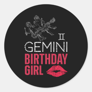 Adesivo Redondo Gemini Birthday Girl