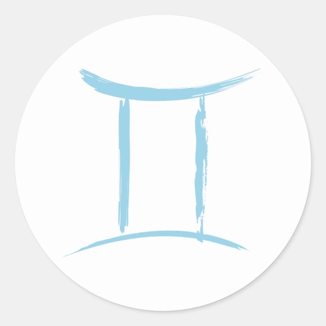 Adesivo Redondo GEMINI gêmeos dualidade Símbolo bodiaco Astrologia (Frente)