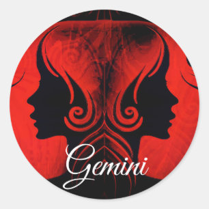 Adesivo Redondo Gemini gêmeos Sinal de Horoscópio Zodiac