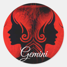 Adesivo Redondo Gemini gêmeos Sinal de Horoscópio Zodiac