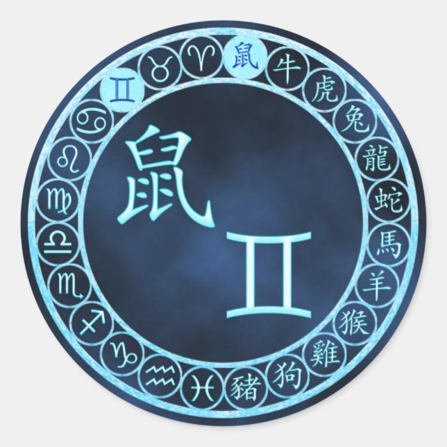 Adesivo Redondo Gemini/Rat (Frente)