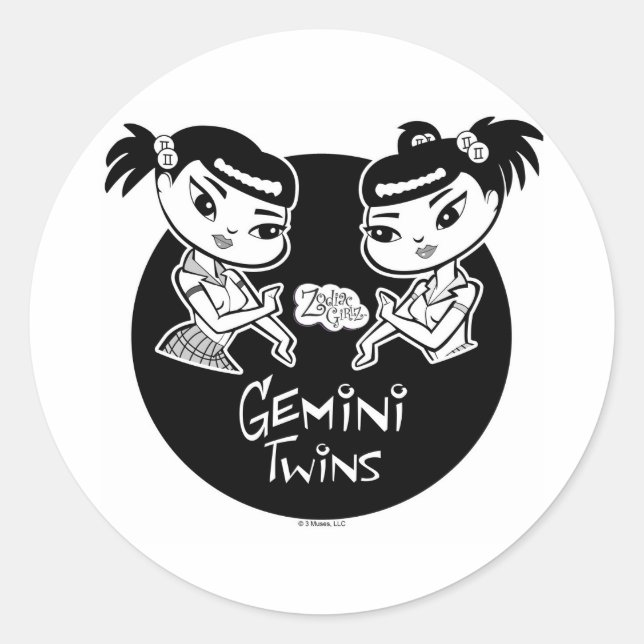 Adesivo Redondo Gemini Stickers (Frente)