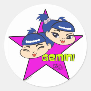 Adesivo Redondo Gemini Stickers