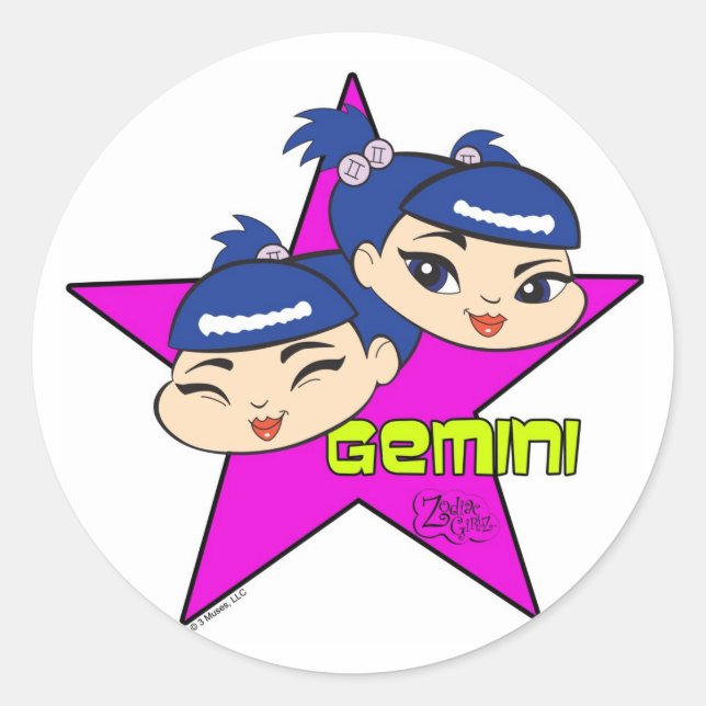 Adesivo Redondo Gemini Stickers (Frente)