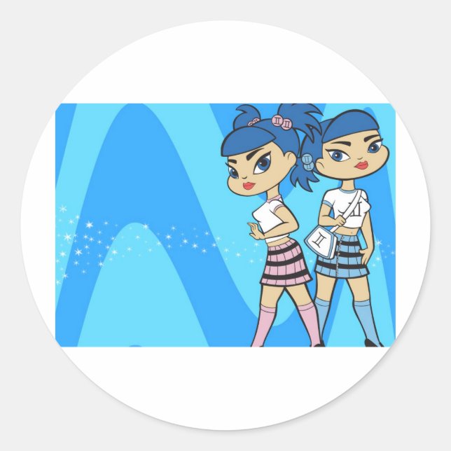 Adesivo Redondo Gemini Stickers (Frente)