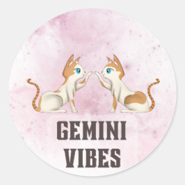 Adesivo Redondo Gemini Zodiac Decal para Amantes de Astrologia