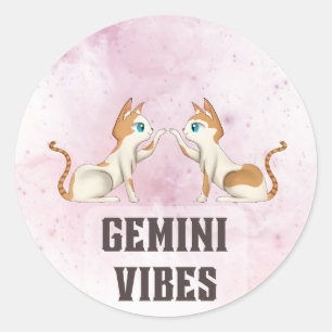 Adesivo Redondo Gemini Zodiac Decal para Amantes de Astrologia