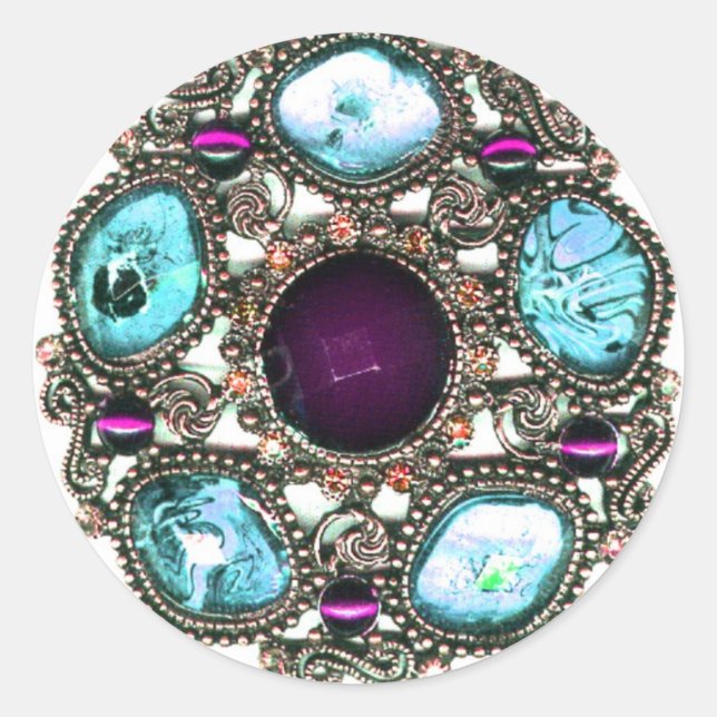 Adesivo Redondo "Gems e Joias" (Frente)