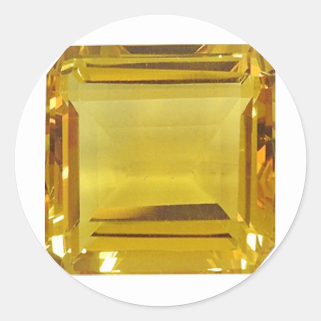 Adesivo Redondo Gemstone Amarelo (Frente)