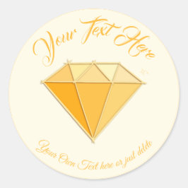 Adesivo Redondo Gemstone Jewelry Amarelo. Casamento de Ouro 50