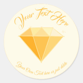 Adesivo Redondo Gemstone Jewelry Amarelo. Casamento de Ouro 50