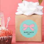 Adesivo Redondo Gender Reveal Pink & Blue Party<br><div class="desc">Darling,  these fabulous stickers will match your party theme.  Personalize them to make them your own.  Just another way to add that special touch to your party.  Look for other fun ideas all part of the Baby Reveal collection.</div>