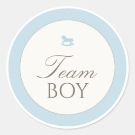 Adesivo Redondo Gender Reveal Voting Team Boy Teddy Bear Sticker