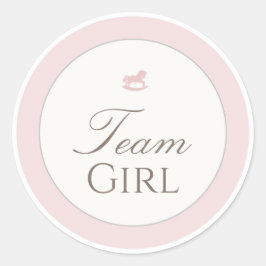 Adesivo Redondo Gender Reveal Voting Team Girl Teddy Bear Sticker