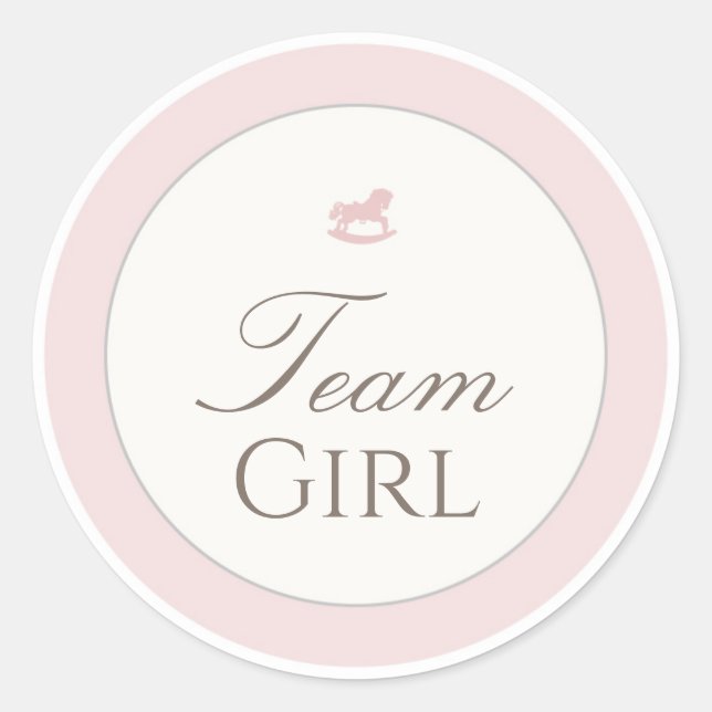 Adesivo Redondo Gender Reveal Voting Team Girl Teddy Bear Sticker (Frente)