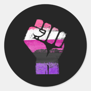 Adesivo Redondo GENDERFLUID RESISTEM o PUNHO - trabalhos de arte