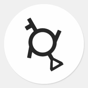 Adesivo Redondo Genderfluido Terceiro Gênero Símbolo de Gênero Dem
