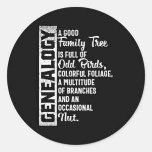 Adesivo Redondo Genealogia Da Árvore Familiar Personalizada Para G