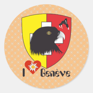 Adesivo Redondo Genebra, Genève Suíça Suisse Svizzera autocolan